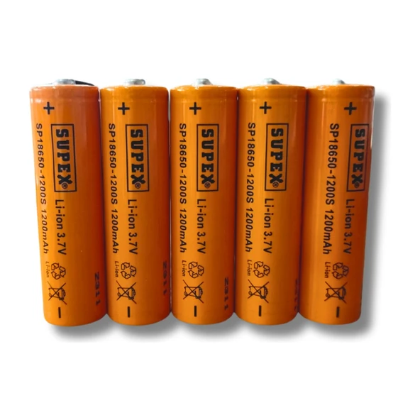 SP-18650-1200 3.7V 1200MAH Li-Ion Pil Başlıklı 5'li ürün görseli 1