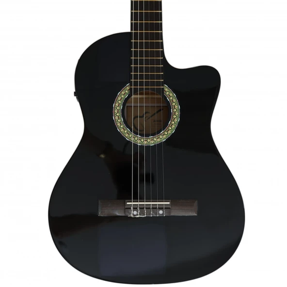 Almira MG917CE-BK Elektro Klasik Gitar - Siyah (Orta Seviye - Cutaway) | Kesik Kasa (Cutaway), Siyah Parlak Cila, Dahili 4-Band EQ ve Tunerlı Preamp | Uyum: Sahne ve Pratik Kullanımı ürün görseli 1