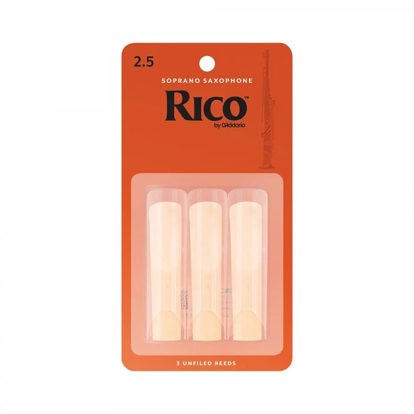 D'Addario RIA0325 Rico Orange Box Soprano Saksafon Kamışı No: 2.5 (Orta Seviye/Eğitim) - 3'lü Paket | Ekonomik Deneme Paketi ve Kolay Çalım ürün görseli 1
