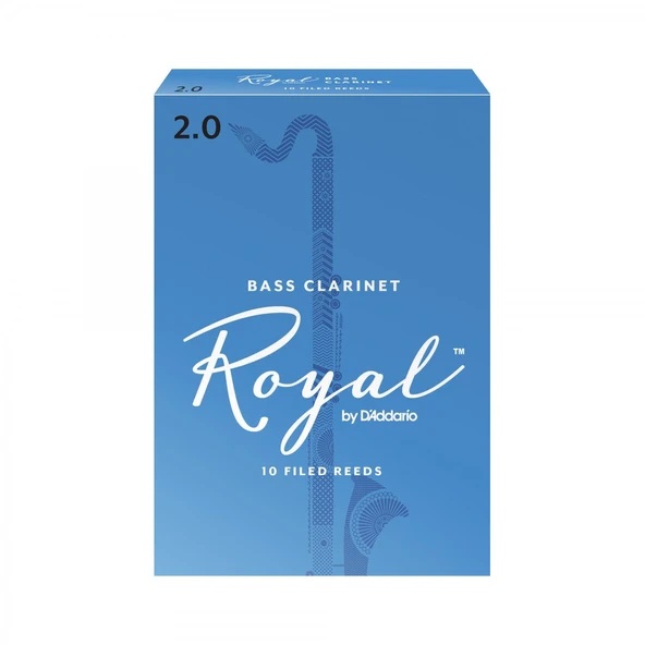 D'Addario REB1020 Royal Bas Klarnet Kamışı No: 2.0 (Başlangıç/Eğitim) - 10'lu Paket | Yumuşak Başlangıç Kamışı, Kolay Üfleme ve Net Artikülasyon ürün görseli 1
