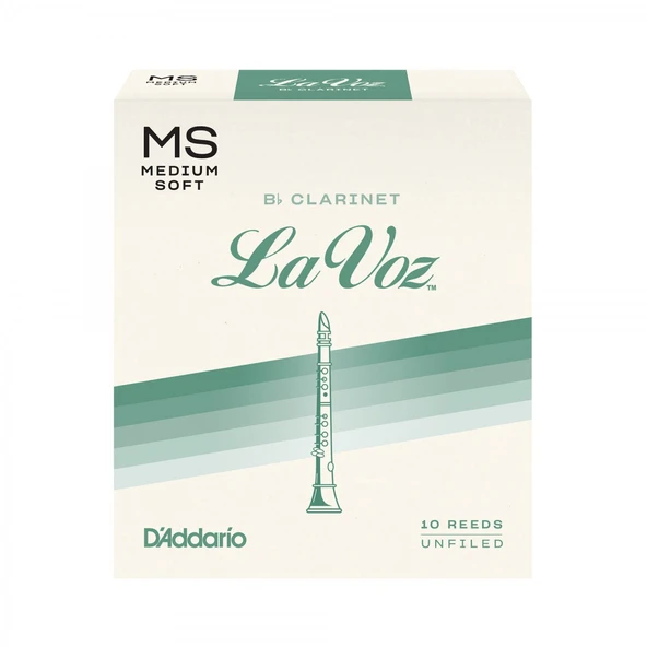 D'Addario RCC10MS La Voz Bb Klarnet Kamışı Medium Soft Sertlik (Profesyonel/Caz) - 10'lu Paket | Esnek ve Parlak Ton Yapısı, Hızlı Tepki ürün görseli 1