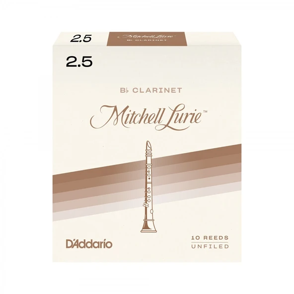 D'Addario RML10BCL250 Mitchell Lurie Bb Klarnet Kamışı No: 2.5 (Orta Seviye/Eğitim) - 10'lu Paket | Yumuşak ve Kontrollü Çalım, Dengeli Artikülasyon ürün görseli 1