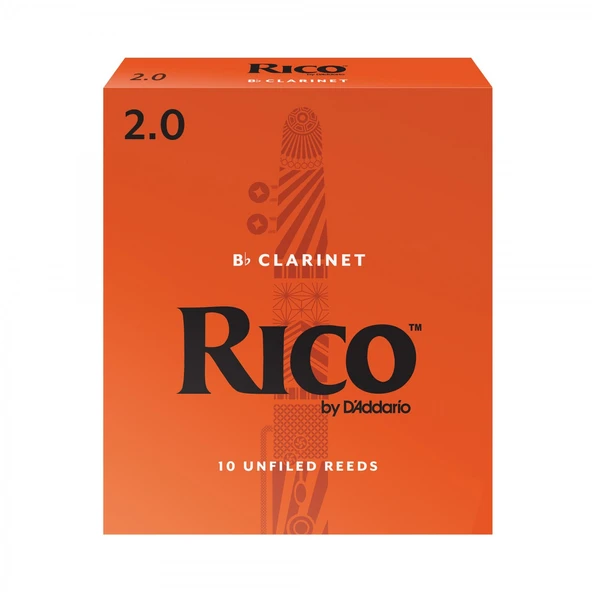 D'Addario RCA1020 Rico Orange Box Sib (Bb) Klarnet Kamışı No: 2.0 (Başlangıç/Eğitim) - 10'lu Paket | Klasik Turuncu Kutu, Caz ve Eğitim İçin İdeal Esneklik ürün görseli 1