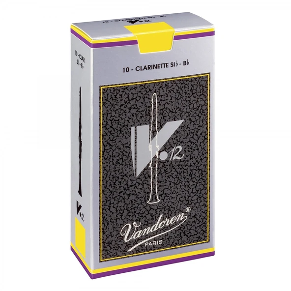 Vandoren CR1925 V12 Bb Klarnet Kamışı No: 2.5 (Orta Seviye/Profesyonel) - 10'lu Kutu | Gelişmiş Öğrenciler İçin İdeal, Gümüş Kutu ve Zengin Harmonikler ürün görseli 1