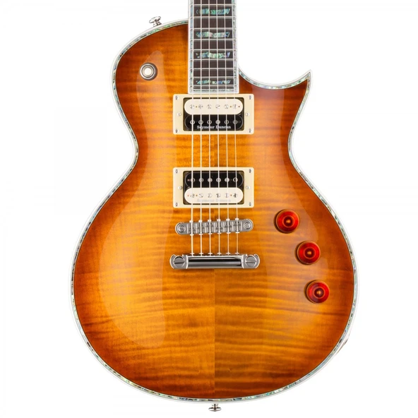 ESP LTD LEC1000ASB EC-1000 Amber Sunburst Elektro Gitar | Profesyonel Sahne Gitarı EMG Manyetikler ürün görseli 1