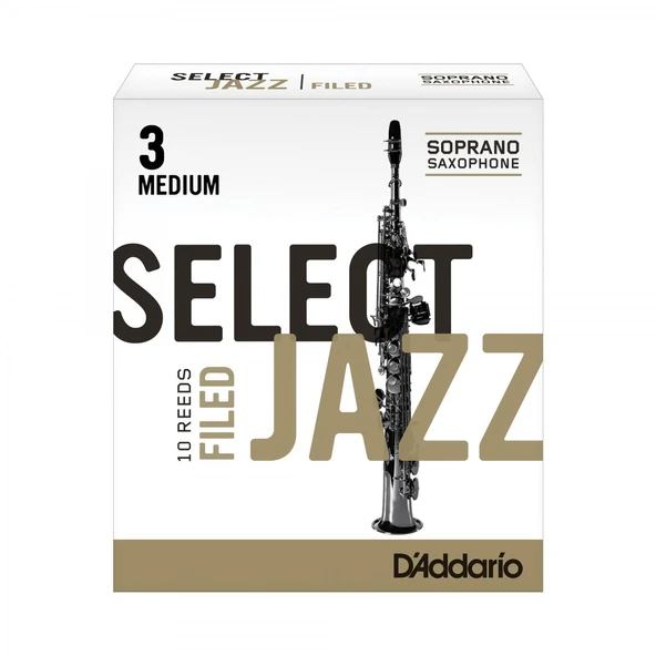 D'Addario RSF10SSX3M Select Jazz Unfiled Soprano Saksafon Kamışı No: 3 Medium (Profesyonel/Caz) - 10'lu Paket | Dengeli, Gür Ses ve Kararlı Üfleme Tepkisi ürün görseli 1