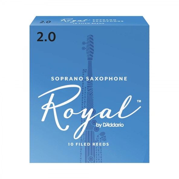 D'Addario RIB1020 Royal Soprano Saksafon Kamışı No: 2.0 (Başlangıç/Eğitim) - 10'lu Paket | Fransız Kesim (Filed), Esnek ve Net Ton Yapısı ürün görseli 1