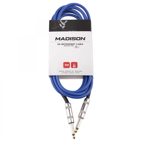 Madison MIC002-3M-BL Gitar Kablosu (3m Mavi) | Kısa Enstrüman Kablosu ürün görseli 1