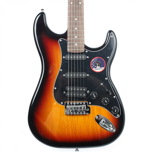 Madison MEG-2TS Elektro Gitar (Sunburst) | Strat Kasa Geleneksel Tonlar ürün görseli 1
