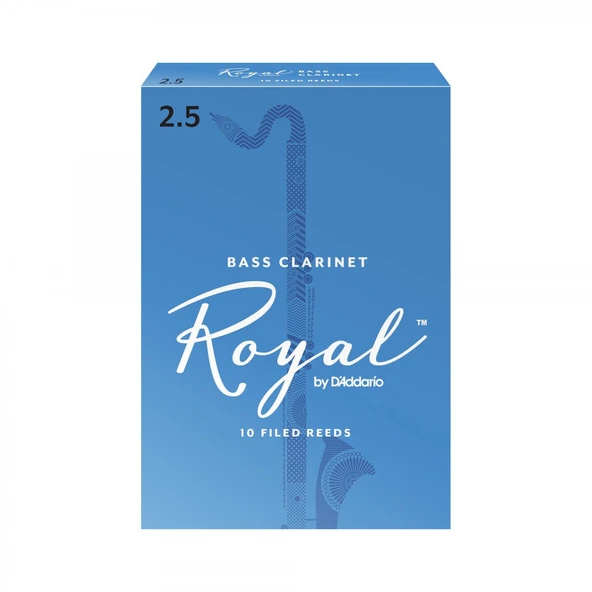 D'Addario REB1025 Royal Bas Klarnet Kamışı No: 2.5 (Orta Seviye/Eğitim) - 10'lu Paket | Esnek Yapı, Kolay Ses Üretimi ve Derin Alt Tonlar ürün görseli 1