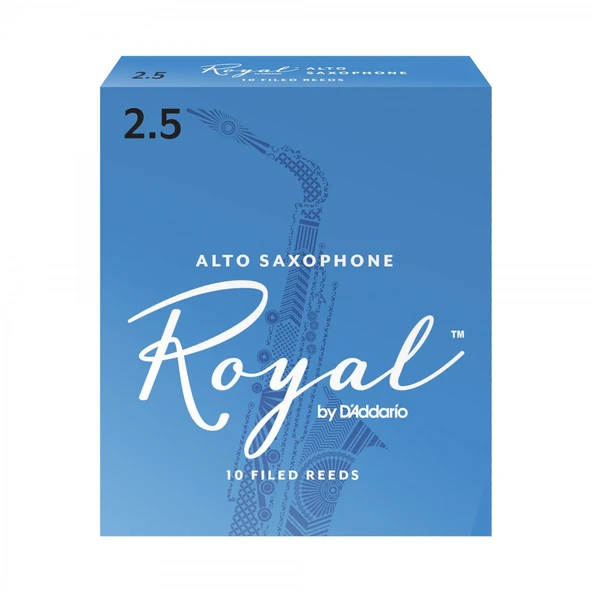 D'Addario RJB1025 Royal Alto Saksafon Kamışı No: 2.5 (Orta Seviye/Eğitim) - 10'lu Paket | Fransız Kesim (Filed), Esnek Ton ve Dengeli Performans ürün görseli 1