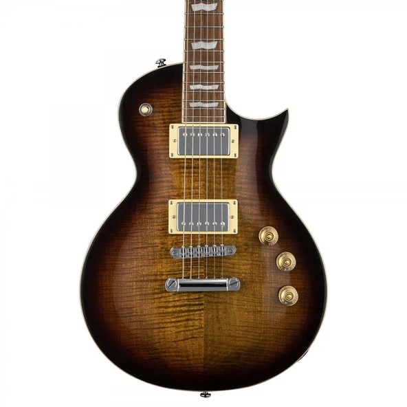 ESP LTD LEC256DBSB EC-256 Dark Brown Sunburst Elektro Gitar | Alevli Akçaağaç Kapak Klasik Rock Tonu ürün görseli 1