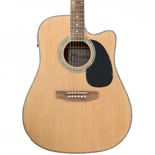 Almira F650N-C Elektro Akustik Gitar - Naturel (Başlangıç/Orta - Cutaway Kasa) | Naturel Parlak Cila, Dahili Tuner ve 4-Band EQ, Ihlamur Gövde Yapısı | Ölçüler: 41 İnç Standart Dreadnought ürün görseli 1