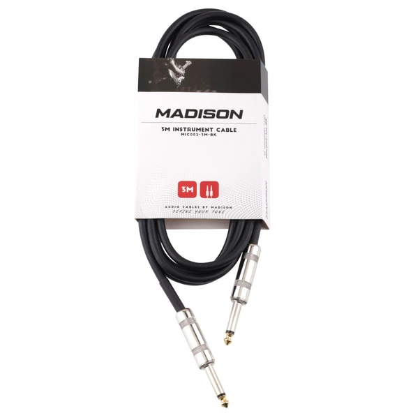 Madison MIC002-3M-BK Gitar Kablosu (3m Siyah) | Pratik Ev ve Stüdyo Kablosu ürün görseli 1