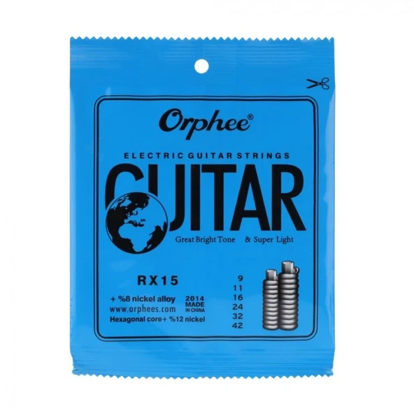 Orphee RX15 Elektro Gitar Teli | Nikel Alaşım Standart Set ürün görseli 1