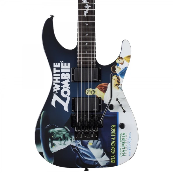 ESP LTD LKHWZ White Zombie Kirk Hammett Signature Elektro Gitar | Bela Lugosi Grafikli Koleksiyonluk Model ürün görseli 1