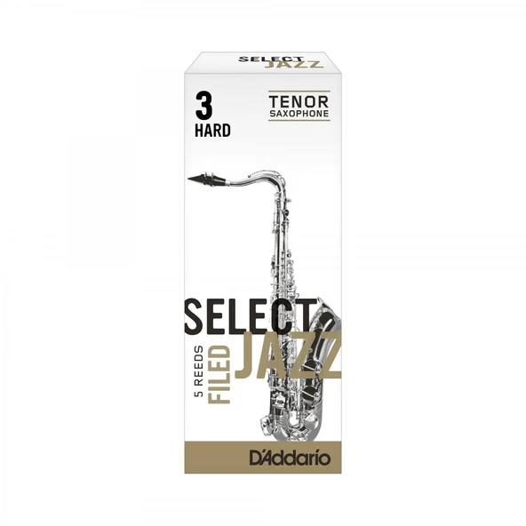D'Addario RSF05TSX3H Select Jazz Unfiled Tenor Saksafon Kamışı No: 3 Hard (Profesyonel/Caz) - 5'li Paket | Unfiled Kesim ve Güçlü Caz Tonu ürün görseli 1
