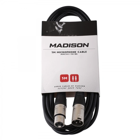Madison MMC001-3M-BK Mikrofon Kablosu (3m Siyah) | Standart Stüdyo ve Sahne Bağlantısı ürün görseli 1