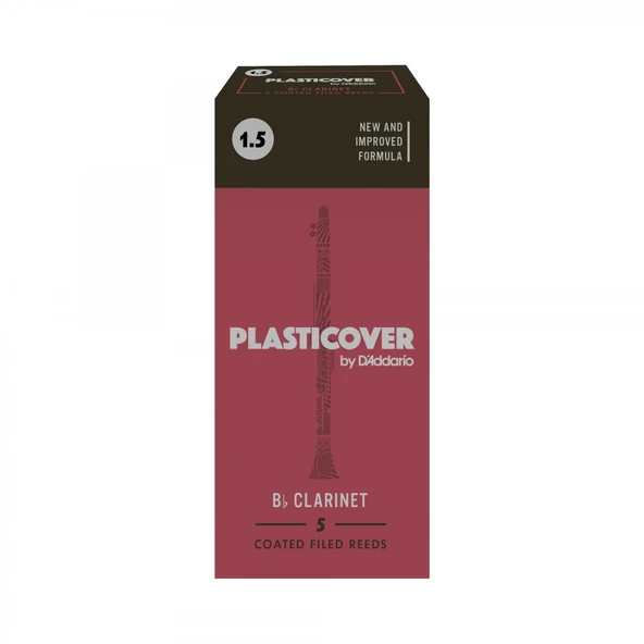 D'Addario RRP05BCL150 Rico Plasticover Bb Klarnet Kamışı No: 1.5 (Başlangıç/Eğitim) - 5'li Paket | Yumuşak Başlangıç Kamışı, Neme Dayanıklı Kaplama ve Parlak Ton ürün görseli 1