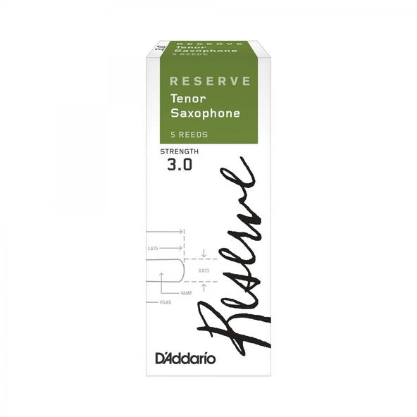 D'Addario DKR0530 Reserve Tenor Saksafon Kamışı No: 3.0 (Profesyonel) - 5'li Paket | Standart Sertlik, İdeal Rezonans ve Zengin Harmonikler ürün görseli 1