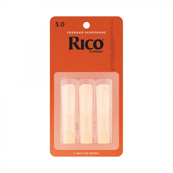 D'Addario RIA0330 Rico Orange Box Soprano Saksafon Kamışı No: 3.0 (Orta Seviye/Eğitim) - 3'lü Paket | Klasik Turuncu Kutu, Kolay Çalım ve Cazip Fiyat Avantajı ürün görseli 1
