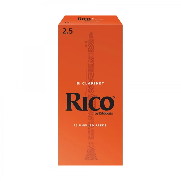 D'Addario RCA2525 Rico Bb Klarnet Kamışı No: 2.5 (Orta Seviye/Eğitim) - 25'li Paket | En Popüler Öğrenci Kamışı, Toplu Paket ve Ekonomik Çözüm ürün görseli 1