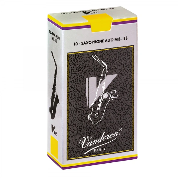 Vandoren SR6125 V12 Alto Saksafon Kamışı No: 2.5 (Profesyonel) - 10'lu Kutu | Gümüş Kutu, Kalın Topuk Tasarımı ve Zengin Harmonik İçerik ürün görseli 1
