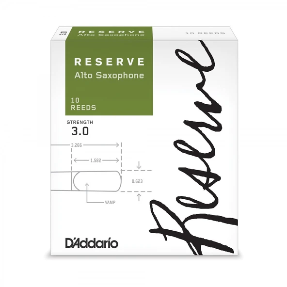 D'Addario DJR1030 Reserve Alto Saksafon Kamışı No: 3.0 (Profesyonel) - 10'lu Paket | Kararlı Ses Yapısı, Zengin Ton ve Güvenilir Performans ürün görseli 1