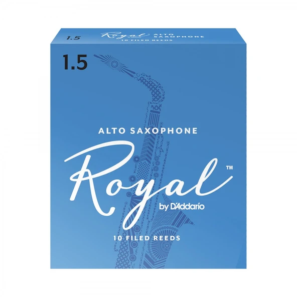 D'Addario RJB1015 Royal Alto Saksafon Kamışı No: 1.5 (Başlangıç/Eğitim) - 10'lu Paket | Fransız Kesim (Filed), Esnek ve Net Ton Yapısı ürün görseli 1