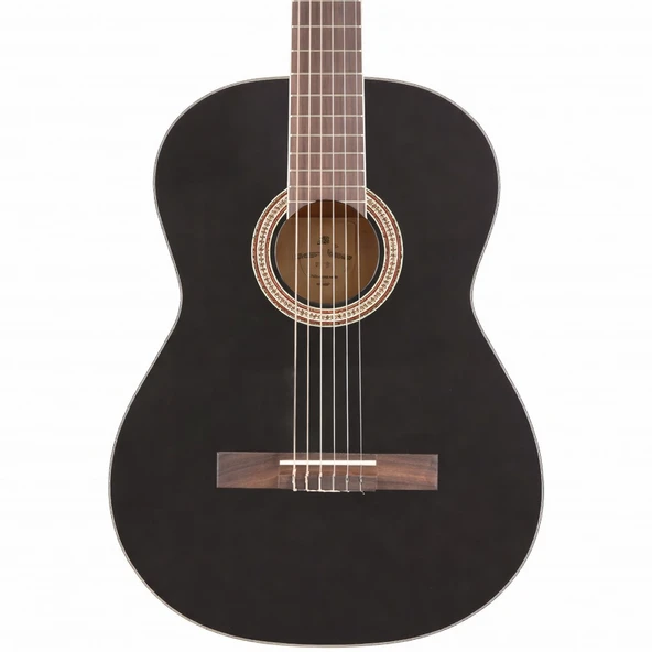 Miguel Angela MA1-BK Klasik Gitar - Siyah (Başlangıç - Eğitim Serisi) | Mat Siyah Modern Bitiş, Ihlamur Ağacı Gövde, Yeni Başlayanlar İçin Yumuşak Tuşe | Uyum: 4/4 (Tam Boy) Standart ürün görseli 1