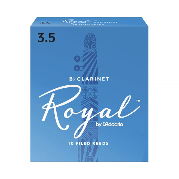 D'Addario RCB1035 Royal Bb Klarnet Kamışı No: 3.5 (Profesyonel/Eğitim) - 10'lu Paket | Dosyalı (Filed) Kesim, Klasik ve Caz İçin Uygun Yapı ürün görseli 1