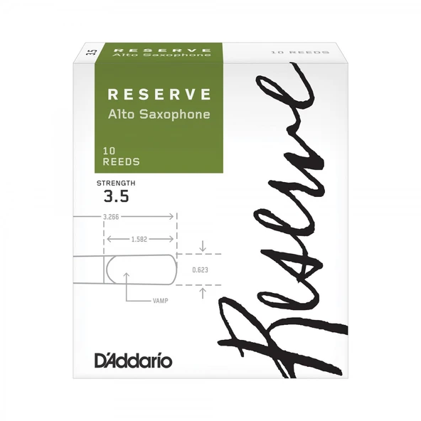 D'Addario DJR1035 Reserve Alto Saksafon Kamışı No: 3.5 (Profesyonel) - 10'lu Paket | Konser Salonu Kalitesinde Ses ve Üstün Projeksiyon ürün görseli 1