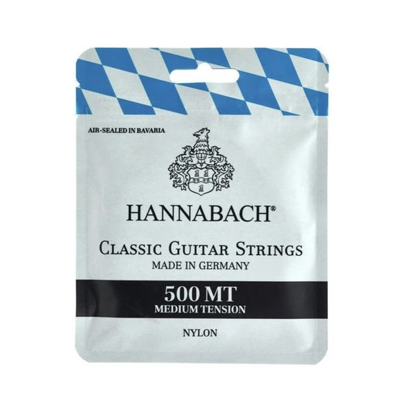 Hannabach 500MT Klasik Gitar Teli Seti (Başlangıç/Orta - Gitar Aksesuarı) | Medium Tension (Orta Sertlik), Naylon 815 Serisi, Dengeli ve Uzun Ömürlü | Ölçüler: 4/4 Standart Klasik Gitar ürün görseli 1