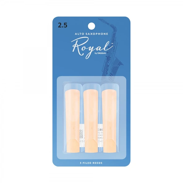 D'Addario Woodwinds RJB0325 Royal Alto Saksafon Kamışı No: 2.5 (Orta Seviye/Eğitim) - 3'lü Paket | En Çok Tercih Edilen Sertlik ve Dengeli Performans ürün görseli 1