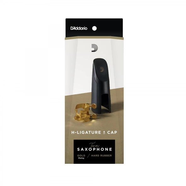D'Addario HTS1G Tenor Saksafon H-Ligature ve Kapak Seti | Altın Kaplama (Gold) Harrison Tarzı Tasarım, 4 Noktadan Eşit Baskı ile Maksimum Rezonans ürün görseli 1