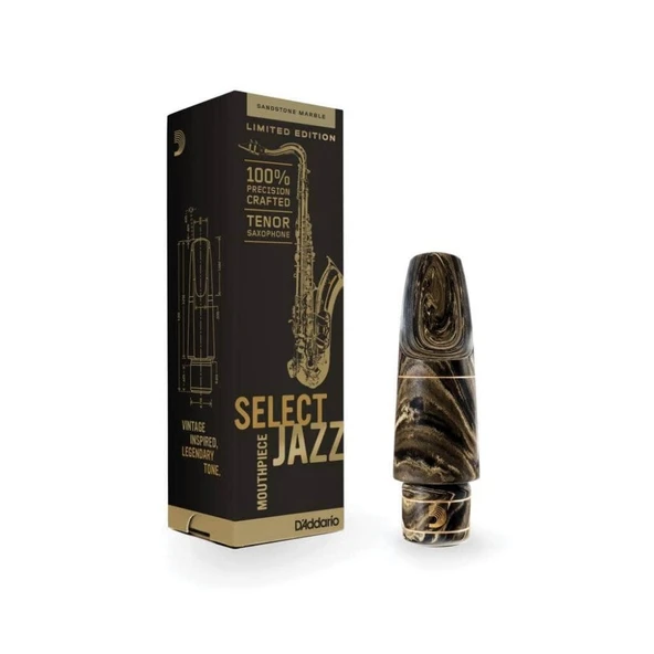 D'Addario MKS-D6M-MB Tenor Saksafon Select Jazz Mermer Desenli (Marble) Ağızlık | Vintage Tını, D6 Açıklık / Medium Chamber, %100 Hassas CNC İşleme Teknolojisi ürün görseli 1