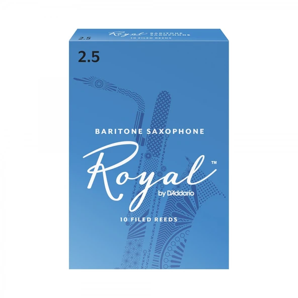 D'Addario RLB1025 Royal Bariton Saksafon Kamışı No: 2.5 (Orta Seviye/Eğitim) - 10'lu Paket | Standart Bariton Sertliği ve Dengeli Ton Yapısı ürün görseli 1