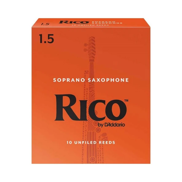 D'Addario RIA1015 Rico Orange Box Soprano Saksafon Kamışı No: 1.5 (Başlangıç/Eğitim) - 10'lu Paket | Klasik Turuncu Kutu, Caz ve Eğitim İçin İdeal Standart Kutu ürün görseli 1