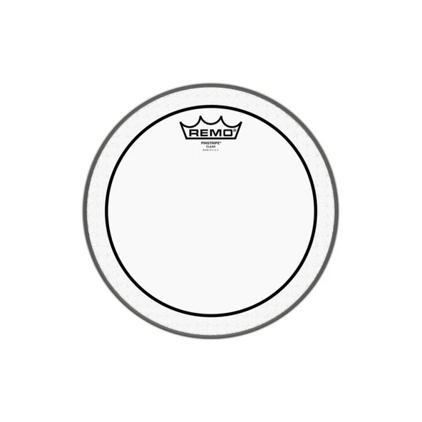 REMO PS-0310-00 Pinstripe Clear Davul Derisi (Profesyonel - 10 İnç Tom Derisi) | Çift Katlı (7-mil), Kenardan Susturuculu Şeffaf Yapı, Rock ve Pop İçin İdeal Islak ve Derin Tını | Ölçüler: 10 İnç Çap ürün görseli 1