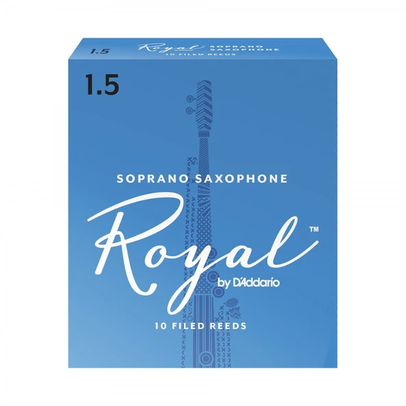 D'Addario RIB1015 Royal Soprano Saksafon Kamışı No: 1.5 (Başlangıç/Eğitim) - 10'lu Paket | Fransız Kesim (Filed), Esnek Yapı ve Dengeli Ton ürün görseli 1