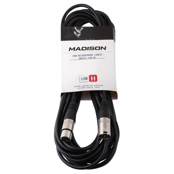 Madison MMC001-10M-BK Mikrofon Kablosu (10m Siyah) | XLR-XLR Uzun Mesafe Bağlantı ürün görseli 1