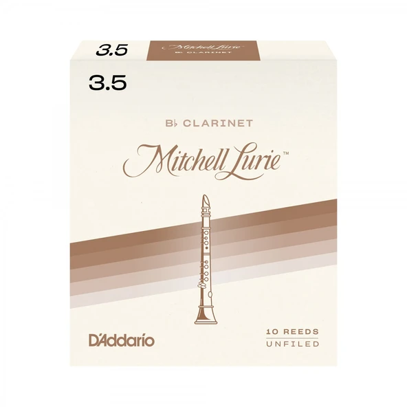 D'Addario RML10BCL350 Mitchell Lurie Bb Klarnet Kamışı No: 3.5 (İleri Seviye) - 10'lu Paket | Klasik Müzik Öğrencileri İçin İdeal, Hassas Tepki ve Zengin Tını ürün görseli 1