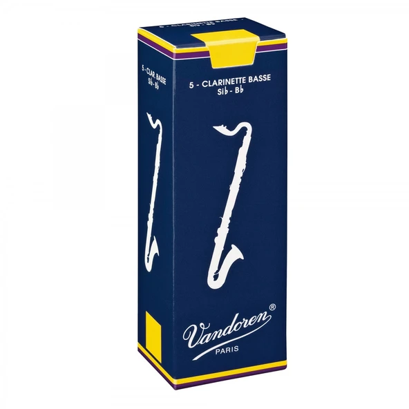 Vandoren CR122 Traditional Bas Klarnet Kamışı No: 2.0 (Başlangıç/Eğitim) - 5'li Paket | Bas Klarnet İçin Esnek Başlangıç Kamışı ve Kolay Üfleme ürün görseli 1