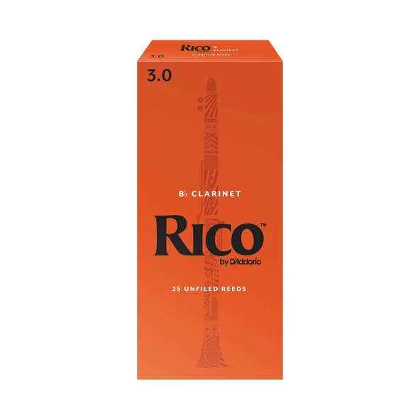 D'Addario RCA2530 Rico Bb Klarnet Kamışı No: 3.0 (Orta Seviye/Eğitim) - 25'li Paket | Eğitim Kurumları İçin Ekonomik Kutu ve Dengeli Performans ürün görseli 1