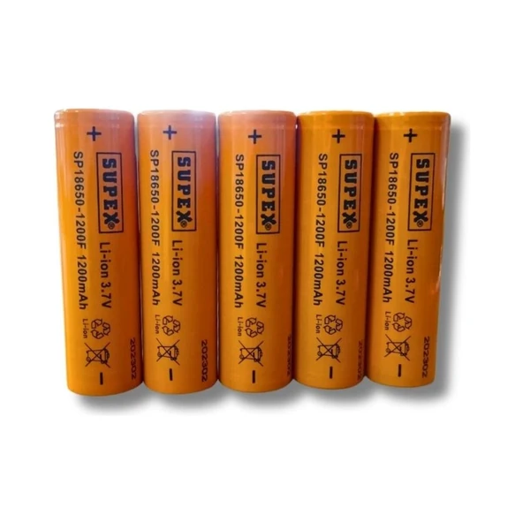 SP-18650-1200F 3.7V 1200MAH Li-Ion Pil Başlıksız 5'li ürün görseli 1