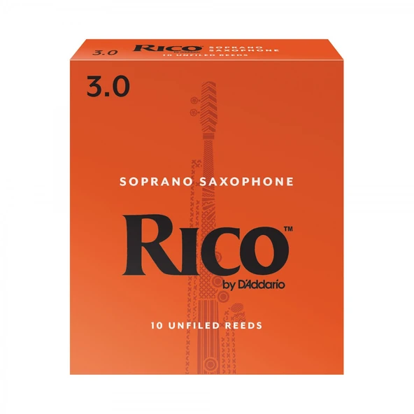 D'Addario RIA1030 Rico Orange Box Soprano Saksafon Kamışı No: 3.0 (Orta Seviye/Eğitim) - 10'lu Paket | Orta Sertlik, Net Artikülasyon ve Kararlı Ton ürün görseli 1
