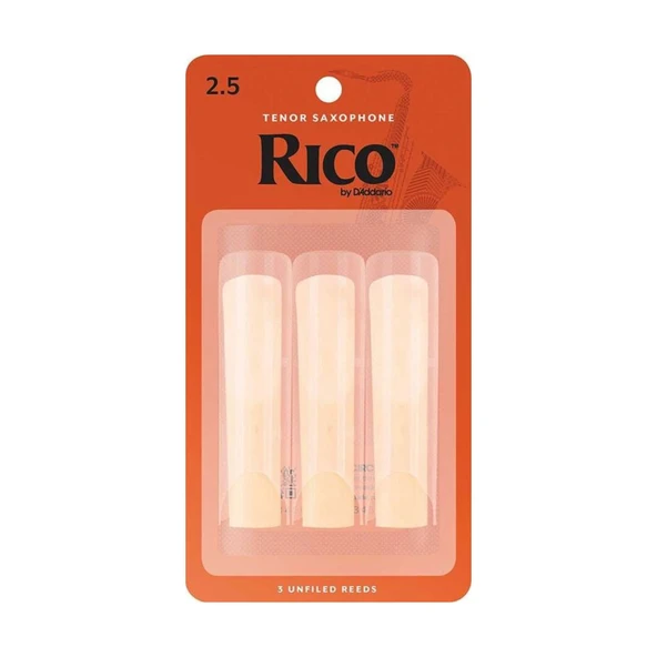 D'Addario RKA0325 Rico Orange Box Tenor Saksafon Kamışı No: 2.5 (Orta Seviye/Eğitim) - 3'lü Paket | Klasik Turuncu Kutu, Kolay Çalım ve Cazip Fiyat Avantajı ürün görseli 1
