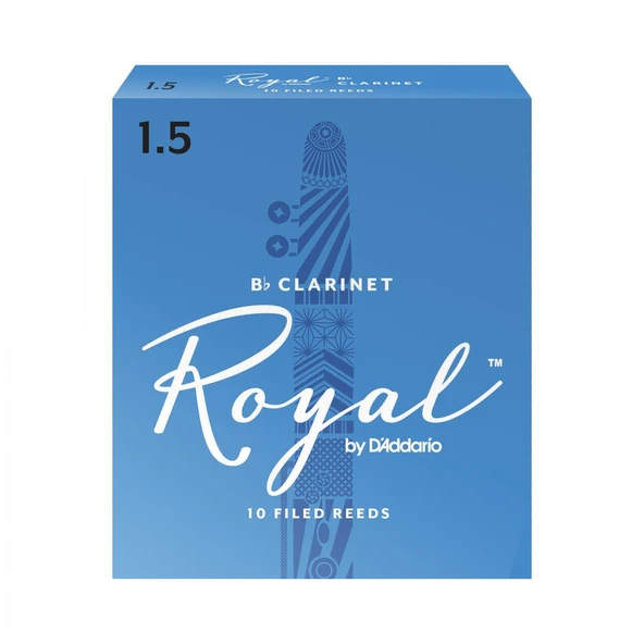 D'Addario RCB1015 Royal Sib (Bb) Klarnet Kamışı No: 1.5 (Başlangıç/Eğitim) - 10'lu Paket | Fransız Kesim (Filed), Esnek ve Net Ton, Eğitim İçin İdeal ürün görseli 1