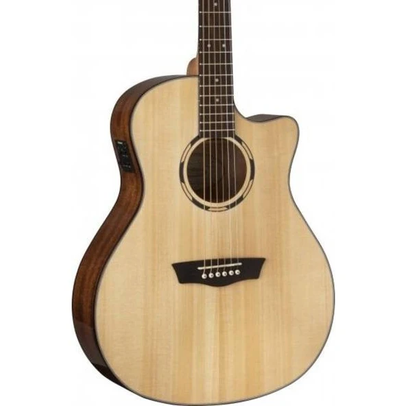 Washburn WLO10SCE Woodline 10 Elektro Akustik | Masif Kapak İnce Kenar Şeritleri ürün görseli 1