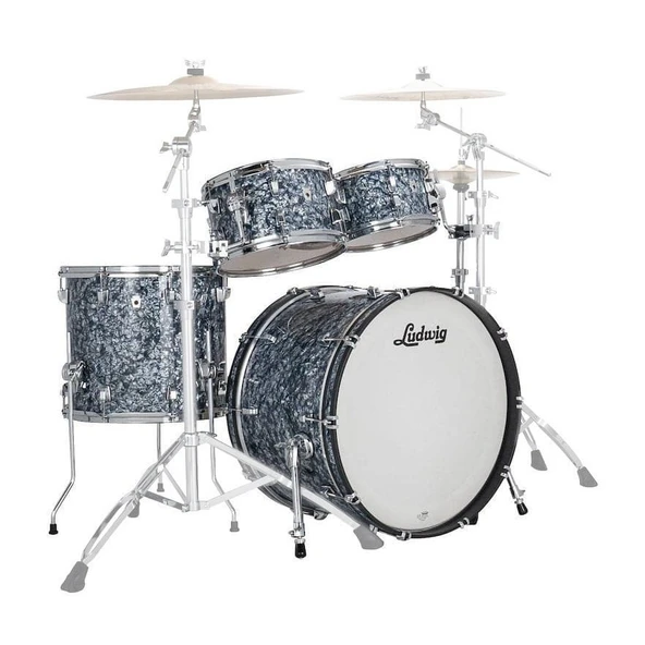 Ludwig LN34023TXA7 Neusonic Downbeat Shell Set (Blue Pearl) | Amerikan Yapımı Akçaağaç/Kiraz Gövde ürün görseli 1